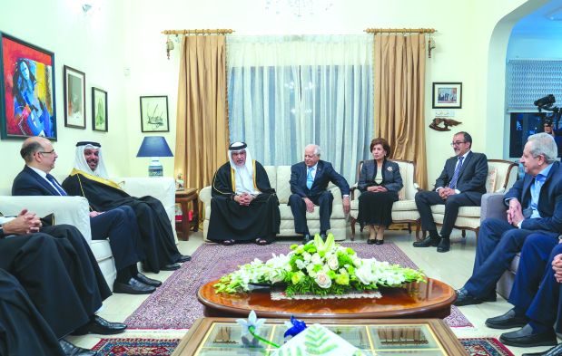 <p>Deputy King His Royal Highness Prince Salman bin Hamad Al Khalifa yesterday visited the majlises of the Kanoo, Al Jishi and Al Khuzai families, Shura Council Chairman Ali Saleh Al Saleh and the late Yousuf Khalil Almoayyed.</p>
<p>Above, HRH Prince Salman at the majlis of Al Jishi and Al Khuzai families.&nbsp;</p>